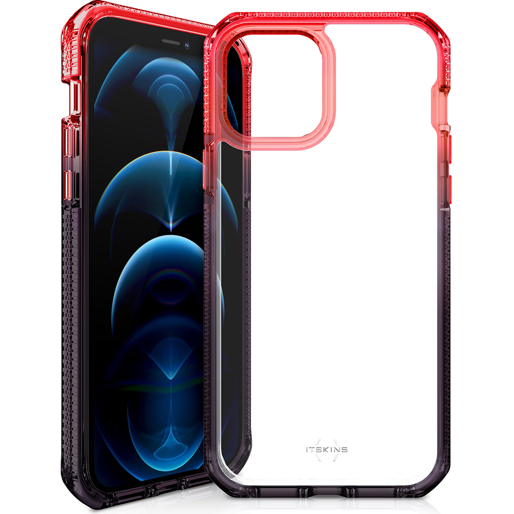 Чехол-накладка ITSKINS SUPREME PRISM для Apple iPhone 12/12 Pro (6.1) коралловый/черный